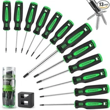 13 Pieces Magnetic Torx Screwdriver Set, T5 to T40 Star Screwdrivers