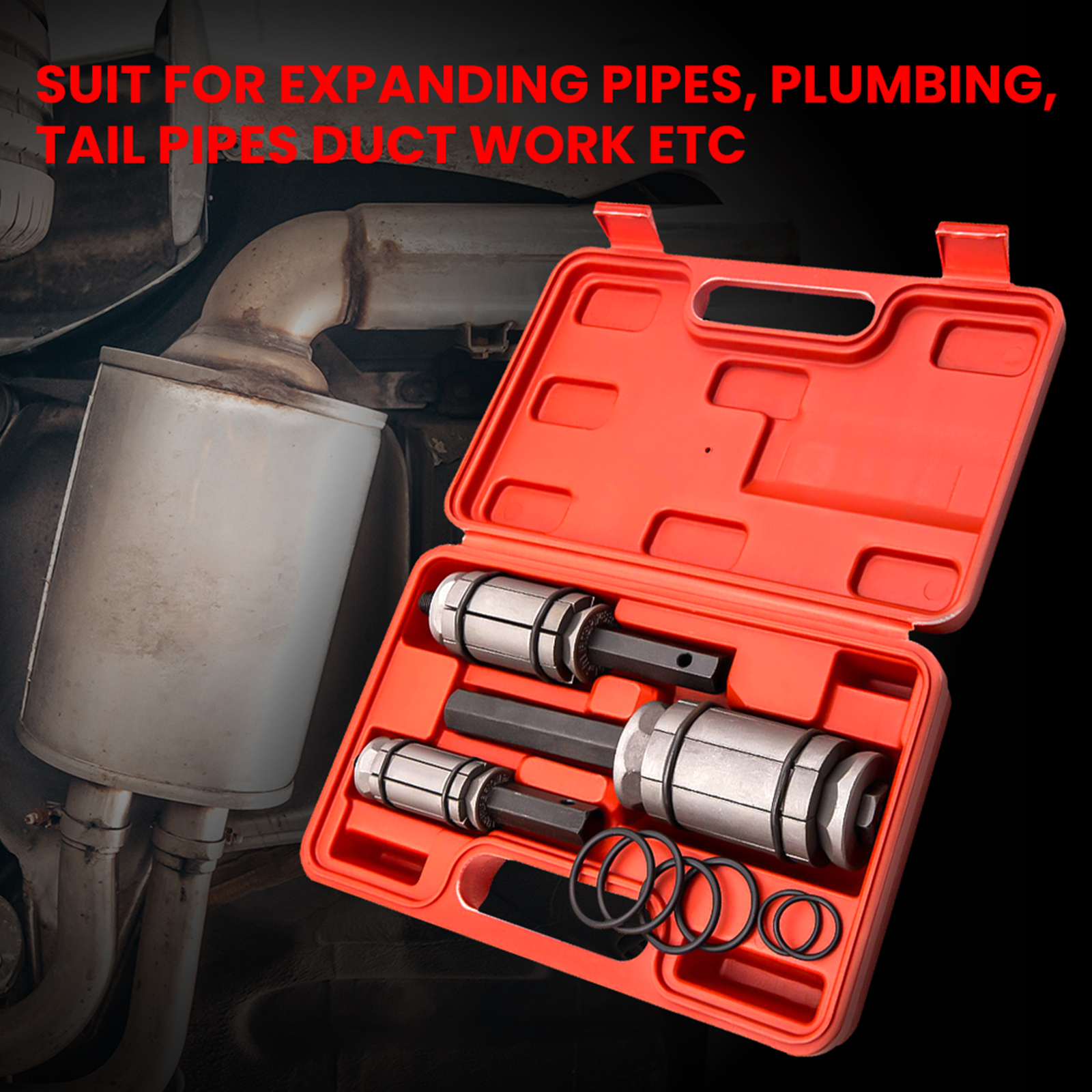 Tail Pipe Expander Set / Exhaust Muffler Pipe Remove Straighten Dents