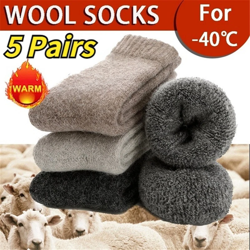 5 Pairs child Winter Super Thick Merino Wool Boot Warm Thermal Socks Heavy Duty
Opens in a new windo
