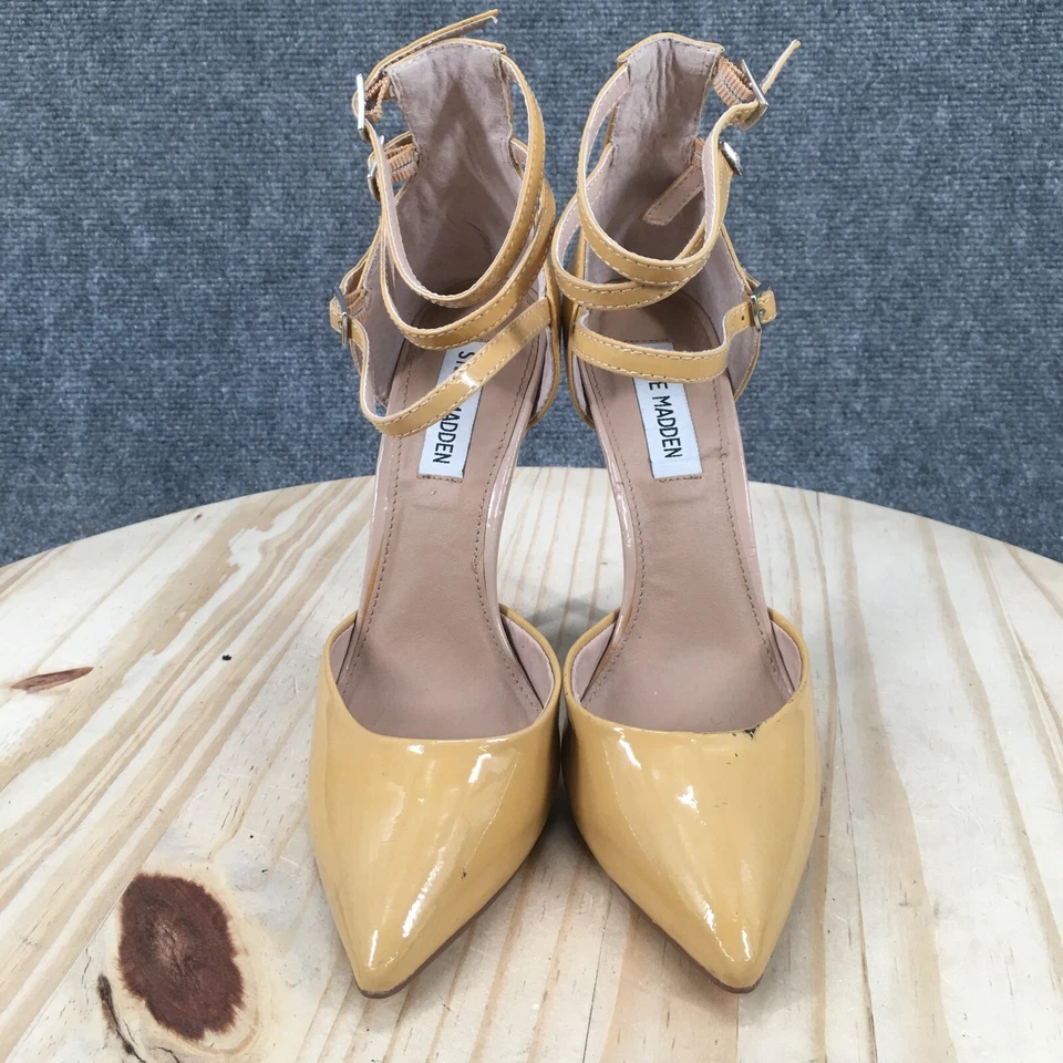 Steve Madden Tacones Mujer 7 M Doubt It Gladiador Amarillo Cuero Hebilla Stiletto Foto 3 de 4