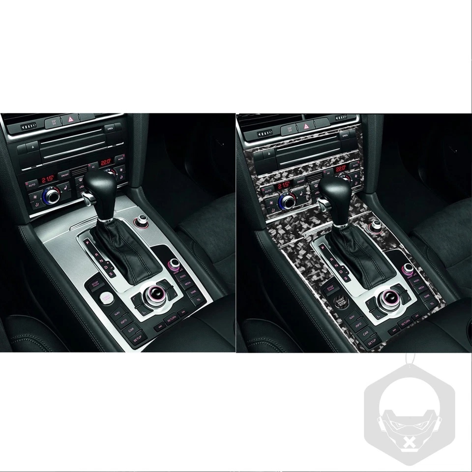 Kit completo de cubierta de tablero interior de fibra de carbono forjado de 23 piezas para Audi Q7 07-15 Foto 3 de 4