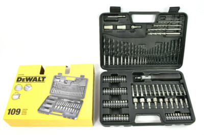 DEWALT 109 tlg. Bohrer Bits Koffer Set Holz Stein Metall Schrauber Bit Satz Case