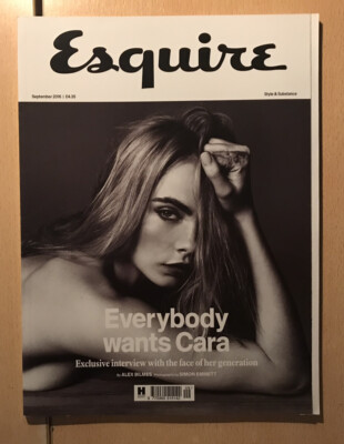 Esquire Magazine British September 2016 CARA DELEVINGNE EXCELLENT CONDITION