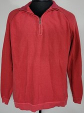 Tommy Bahama 18 Golf 1/4 Zip Pullover Sweater, Men's Medium, Burnt Red