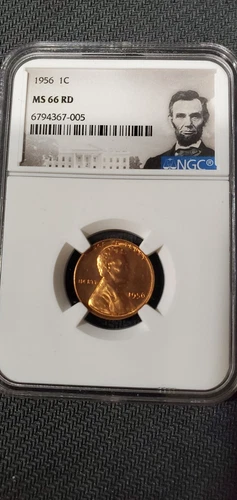 1956 NGC MS66RD LINCOLN CENT WHEAT PENNY