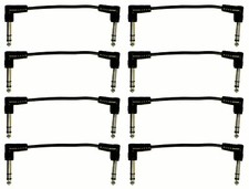 Set of 8 - 5 Inch Stereo TRS Patch Cables for Guitar, Studio, Live Pro Audio
