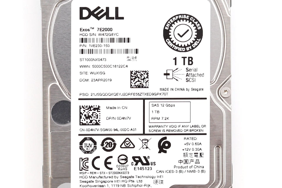 Dell ST1000NX0473 1TB 2.5" 12Gb/s 8MB 7.2K RPM SAS Drive Dell P/N: 0D4N7V Tested - Image 4 of 4
