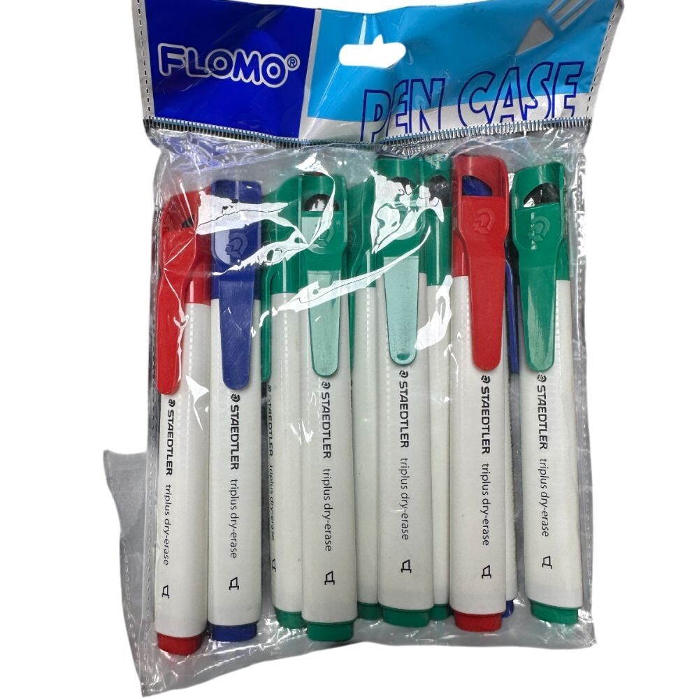 10x STAEDTLER TRIPLUS Whiteboard Marker Pens Broad Tip Dry Wipe Assorted  Colour