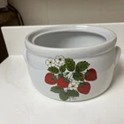 Vintage 1980 McCoy Strawberry Country Covered Bean Pot no lid Great Planter