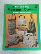 1971 Craft Course H-194 12 BELT AND BAG MACRAME DESIGNS 23 pgs w/ Knot Reference