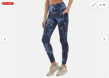 Danskin Ladies' Super Soft 7/8 Legging Side Pockets High Waist Yoga BLUE,SMALL 