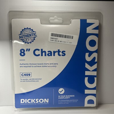 Dickson C409 Chart, 8 Inch, 0 To 100, 31 Day - 60 Pieces NEW