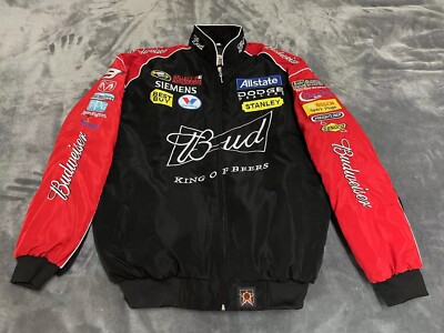 Adult F1 Racing Jacket Vintage, Budweiser Jacket Black,Ebroidered