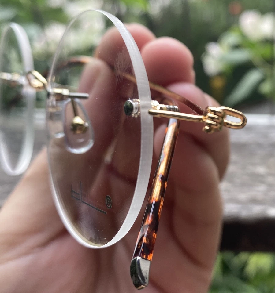 Gafas redondas de titanio Steve Jobs gafas doradas para hombre gafas redondas sin montura Foto 2 de 4