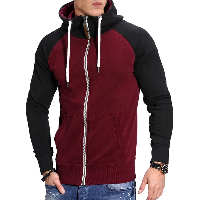 Men's Women color blocked fitness sweatshirt casual and fashionable cardigan top - Image 3 of 4