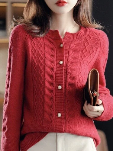 Cardigan for Women Winter Coat Korean Fashion Female Sweater Pullover Knit - Bild 4 von 31