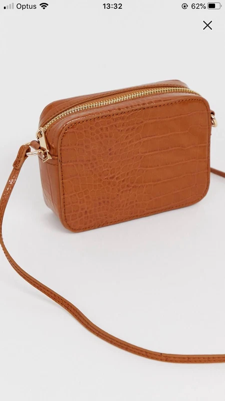 croc effect cross body bag
