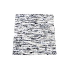 1'10" x 2' Salt and Pepper Modern Design Silk with Wool Hand Loomed Rug R80470
