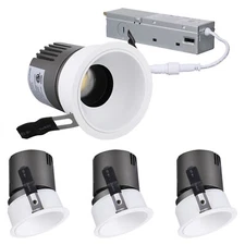 4-Pack 3-Inch 5CCT Rotatable LED Recessed Lights, Dimmable, 2700K-5000K
