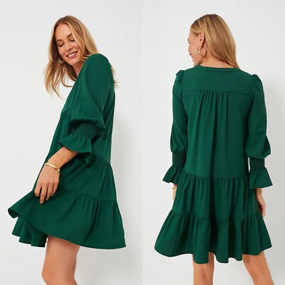 green kenzo dress Pomander Place Hunter Crepe Hunter Green / S One-of-a-Kind