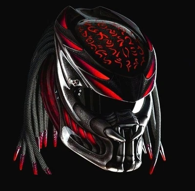 CASQUE MOTO TOP PREDATOR STREET RED FIRE (CERTIFIÉ POINT & ECE) - Photo 1/2