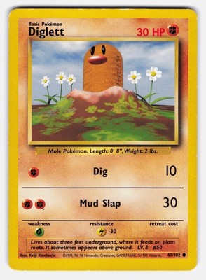 Diglett BS #047/102 LP Pokemon TCG Common
