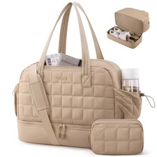 Large Travel Duffle Bag,Weekender Bags For Women with Shoe Compartment,Puffer...