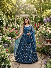 LENGHA INDIAN WEDDING PARTY PAKISTANI DESIGNER GOWN WEAR BOLLYWOOD FULLYSTITCHE