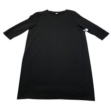 Old Navy Ribbed 3/4 Sleeve Shift Little Black Dress NEW WITH TAGS Neutral