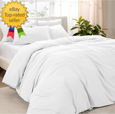 Microfiber Duvet Cover Set - Ultra Soft Washed Microfiber - Oversized King Size