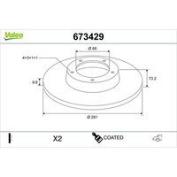 2X Valeo 673429 Bremsscheibe FüR Volvo 940 740 960 240 260 760 780 944 945 744