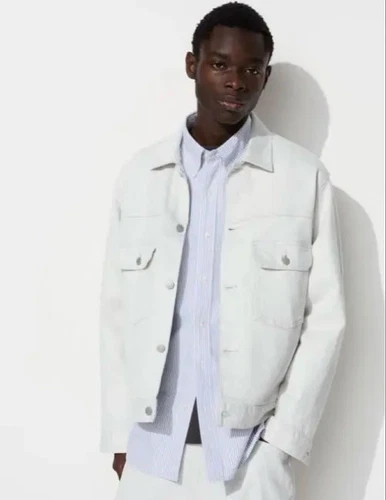 OFF WHITE Giacca denim Uniqlo Off White XL elasticizzata casual esaurita articolo raro