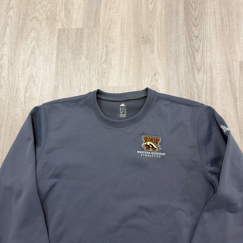 Pullover Adidas Western Michigan Broncos para hombre extra grande gris gimnasia WMU Foto 2 de 4