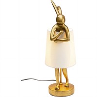 Tischleuchte Tischlampe Hasenleuchte Hasen Motiv Gold-Weiß Kare Design