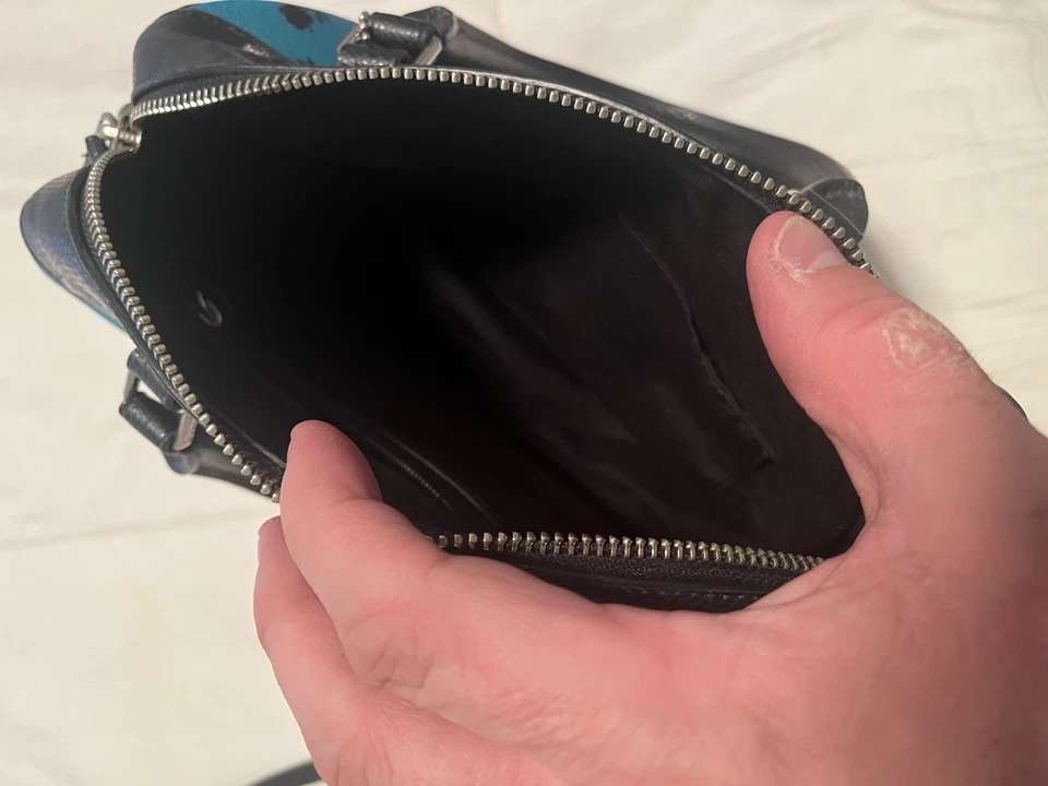 Bolso Cartera Coach Mini Bennette Rouse Azul Cuero Floral Foto 3 de 4