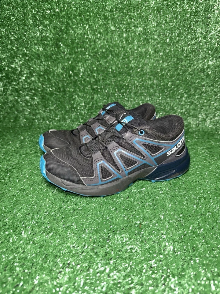 Zapatillas deportivas Salomon Speedcross Trail Running juveniles talla 2 negras azules cómodas Foto 3 de 4