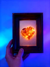 Yooperlite Flame Stone Heart Fire Rock UV Reactive Specimens Decor Unique Gift