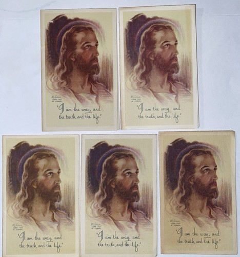 Antique & Vtg Religious Prayer Card Lot Die-Cut Italy Litho Jesus Patron Saints - 第 4/24 張圖片