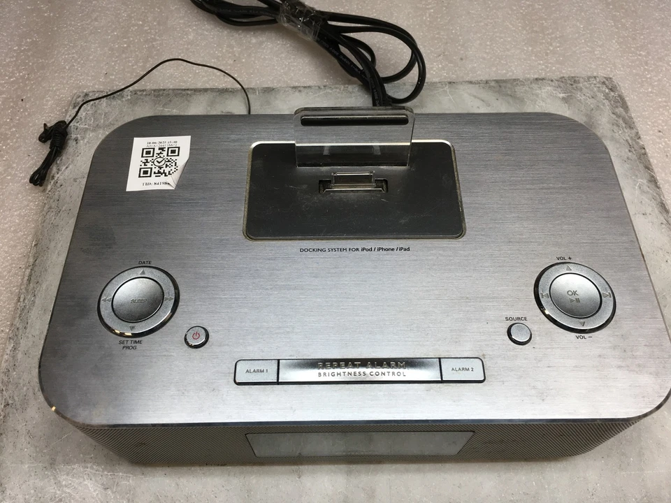 Philips DC291/37 30 Pin Estación de Acoplamiento Radio FM Reloj Doble Alarma para iPod Foto 2 de 4