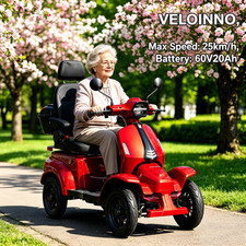 HS4W-F2R 1000W 60V Heavy Duty 4 Wheel Mobility Scooters for Shopping Park Trips