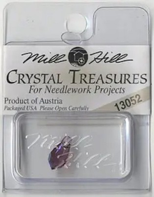 Mill Hill Glass Treasures 13052 Very Small 11/5.5mm Amethyst AB Glass Teardrop
