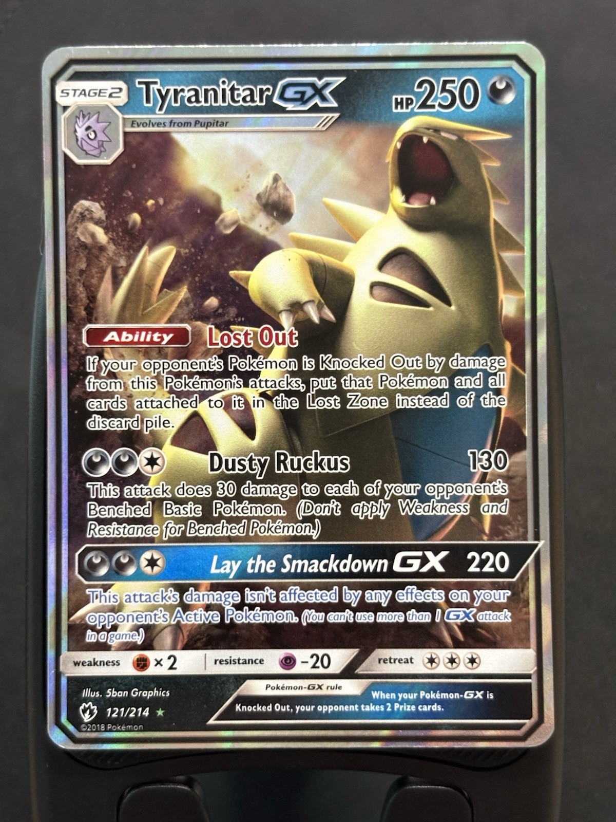 Tyranitar GX 121/214 Lost Thunder Ultra Rare Holo Pokémon Card LP
