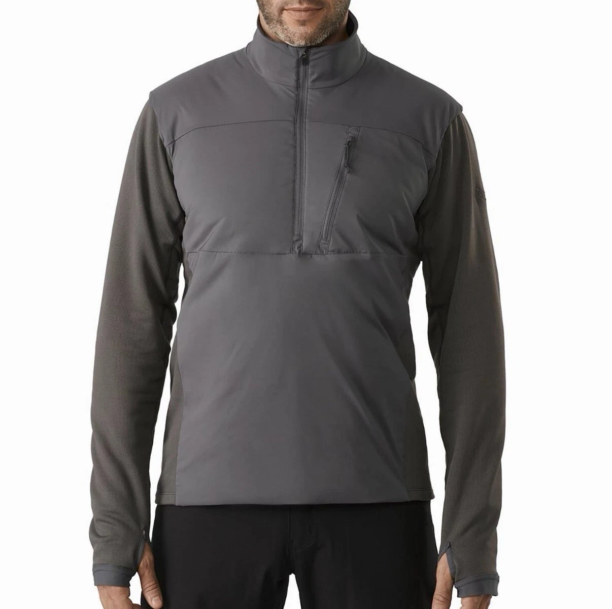 New Arc'teryx Leaf Naga AR Pullover Jacket Wolf Gray Medium Men image 4