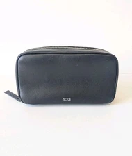 TUMI Black Leather Jewelry Travel Case