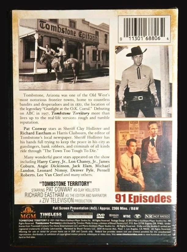 NEW RARE OOP TOMBSTONE TERRITORY COMPLETE WESTERN TV SERIES DVD SET 1957 - Image 2 of 2