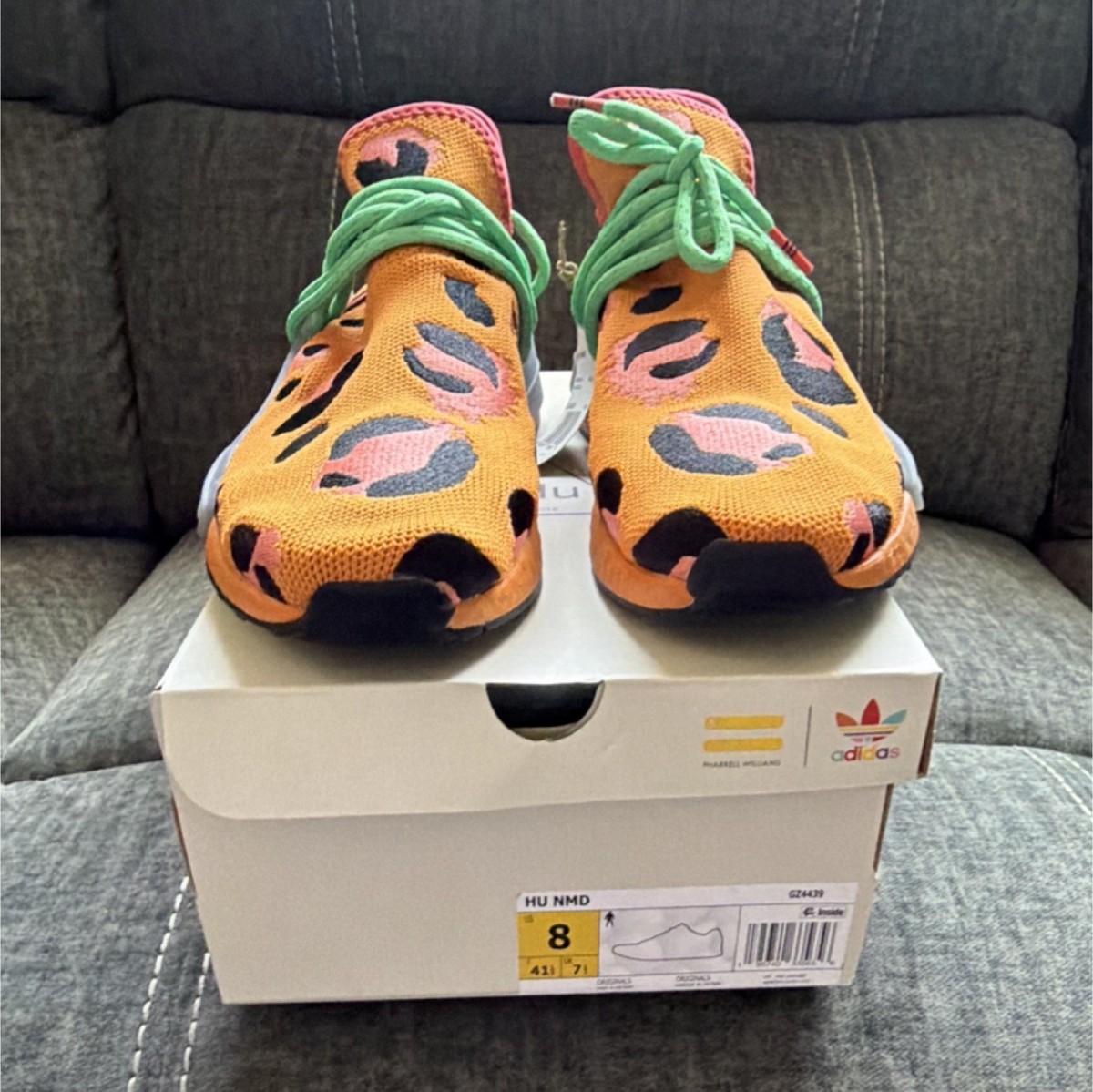 adidas HU NMD Pharrell Williams Animal Print Orange Men display picture 2