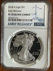 2018 S AMERICAN SILVER EAGLE NGC PF70 ULTRA CAMEO “EARLY RELEASES”