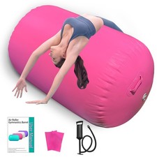 Air Roller Gymnastics Barrel, Air Track Tumbling Mat Equipment Inflatable Bar...