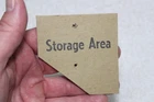 Vintage GI Joe 1964/Adventure Team - Jeep - "Storage Area" Placard