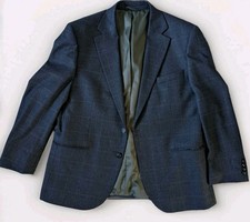 Moss Men’s Blue Check Suit – Jacket 46S & Trousers 42S Short Fit Recycled Fibres